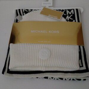 Michael Kors Women's Logo Scarf and Beanie Set